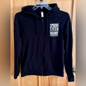 Bruce Springsteen on Broadway Hoodie Medium Embroidered No Fading Black Zip Up